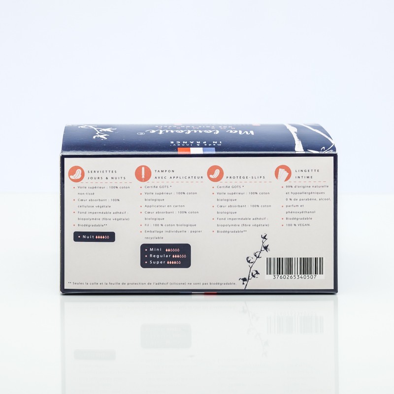 BOX Tampons 100% | BIO 1X ton cycle menstruel | Ma Louloute