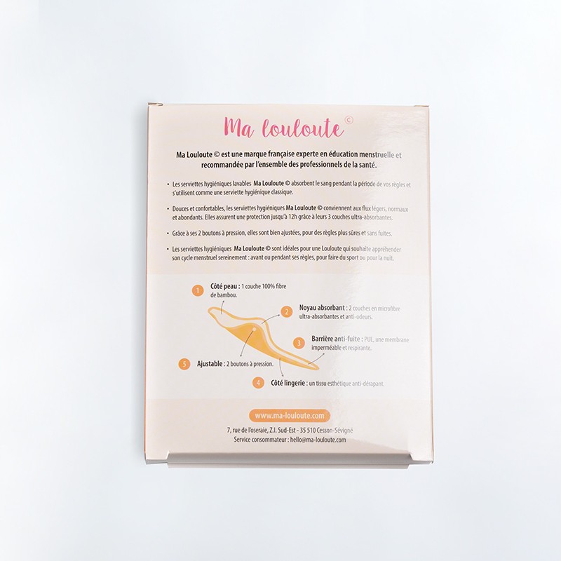 Ma Louloute | serviette lavable en coton BIO - SMART | Dès  8 ans