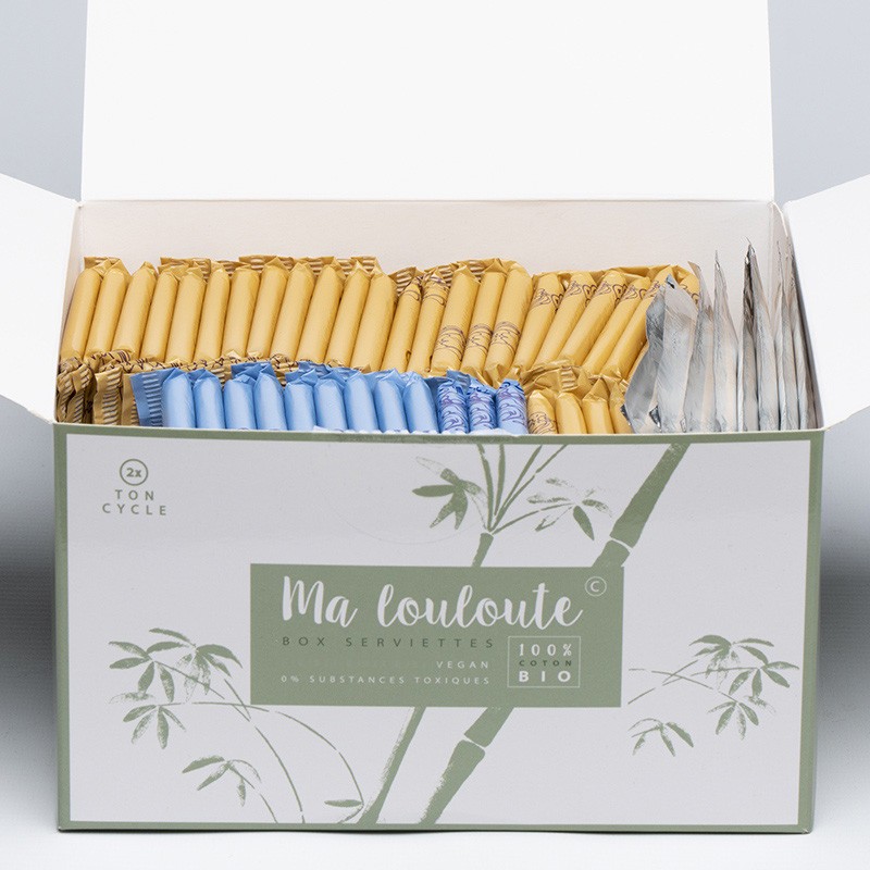 BOX serviettes hygiéniques 2x ton cycle | Ma Louloute